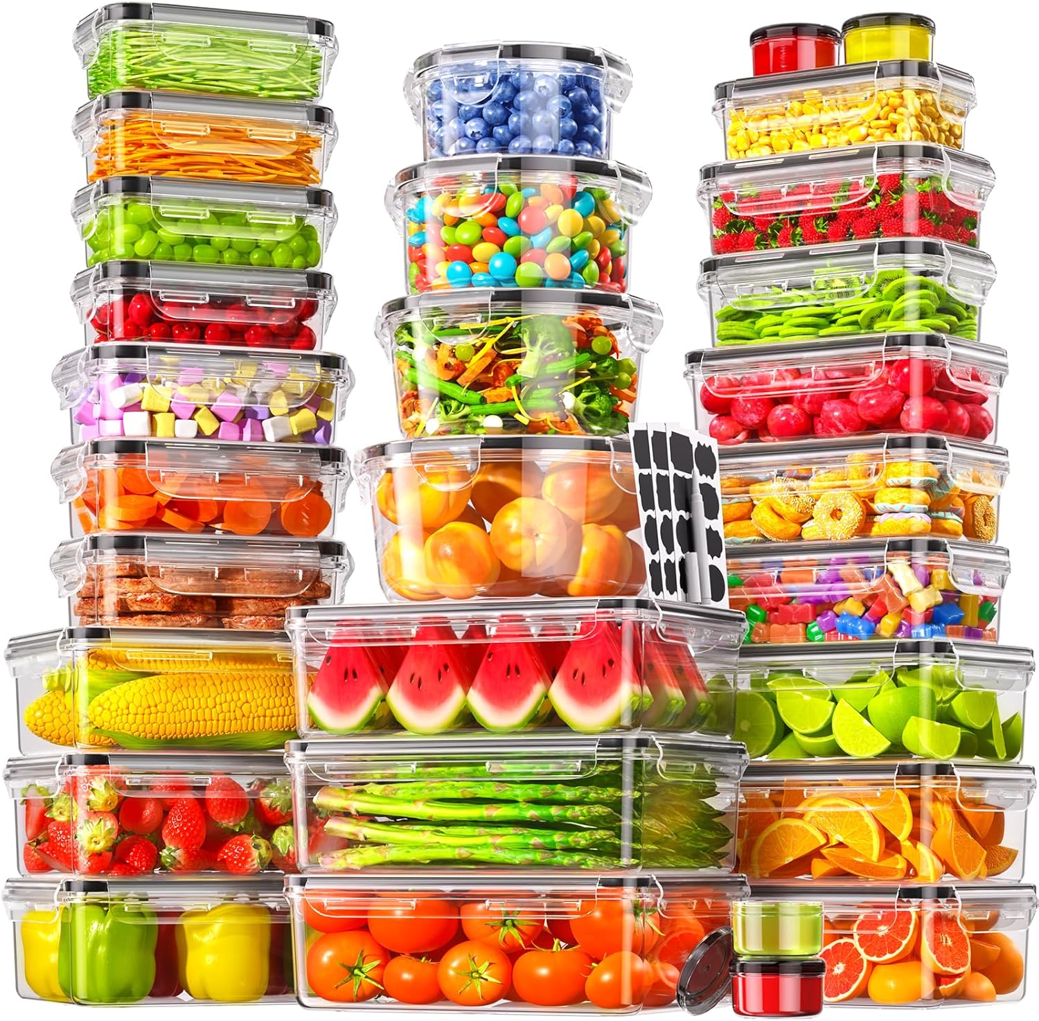 Meal Prep Kitchen - 50Pcs/25-Pack Airtight Food Storage Containers with