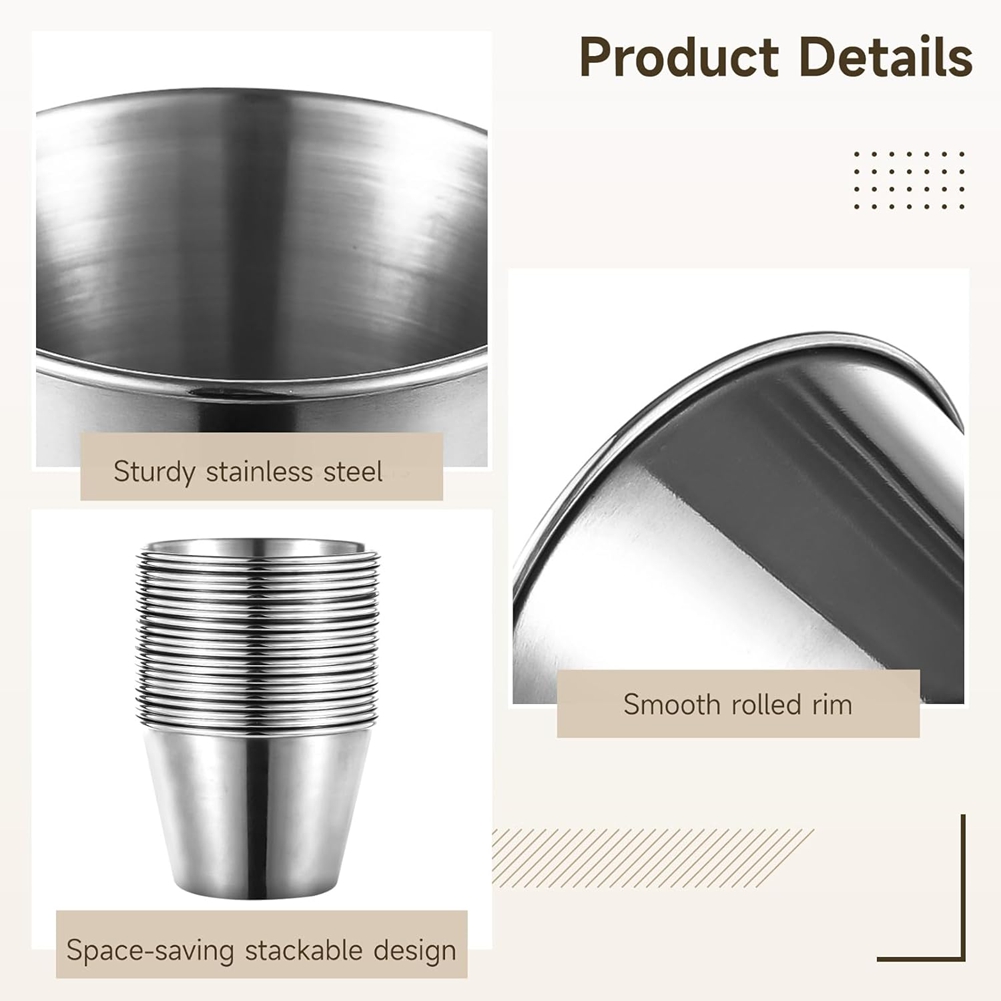 J1UL1N 60 Pcs Stainless Steel  - огляд і ціна Sauce Dipping Cup