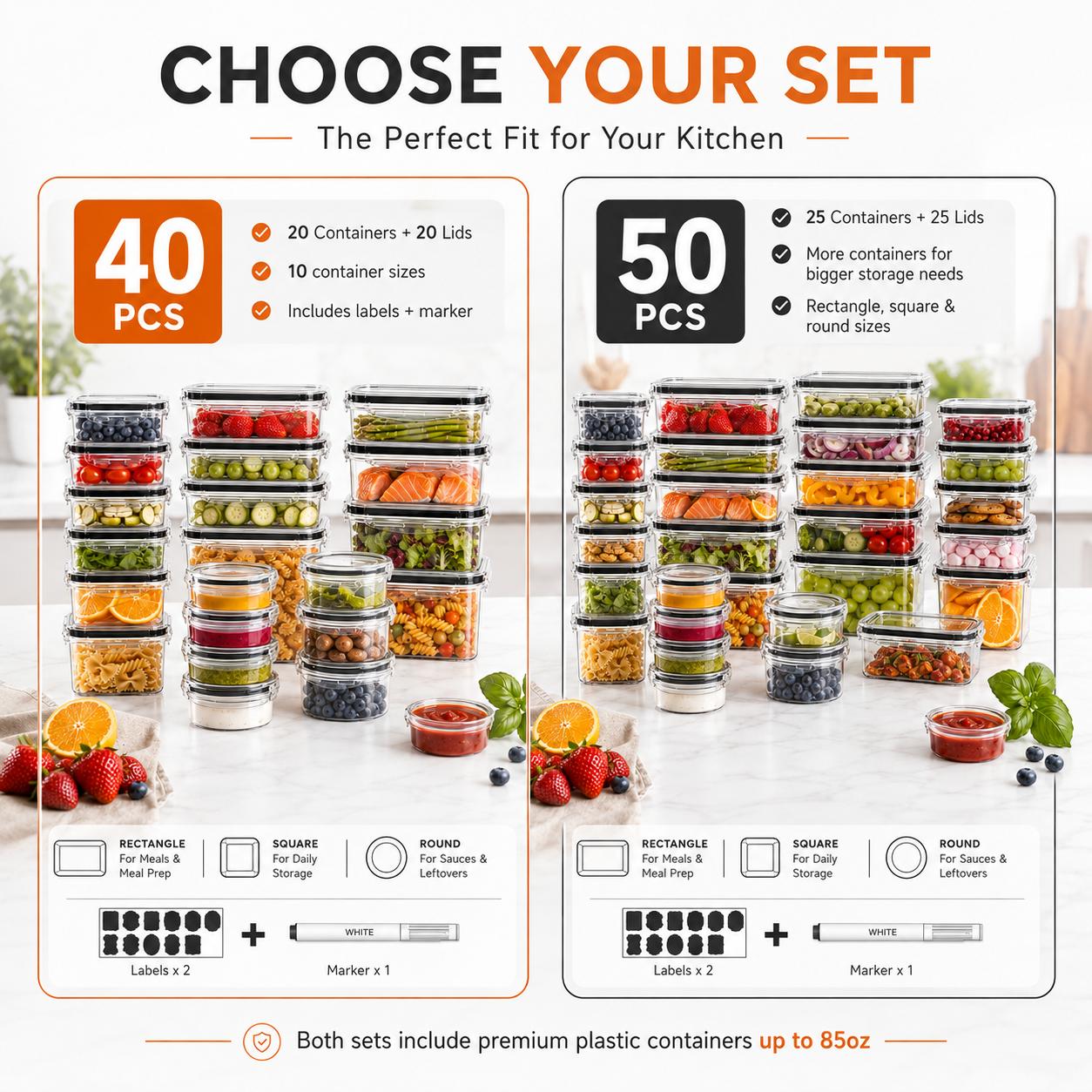 50Pcs/25-Pack Airtight Food St - огляд і ціна Meal Prep Kitchen